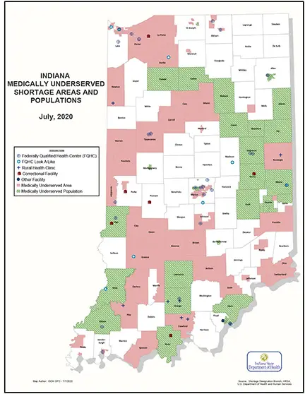 Medically Underserved Areas Map