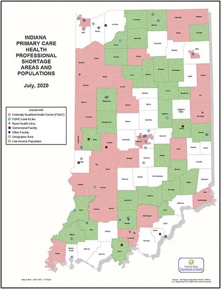 Primary Care HPSA map