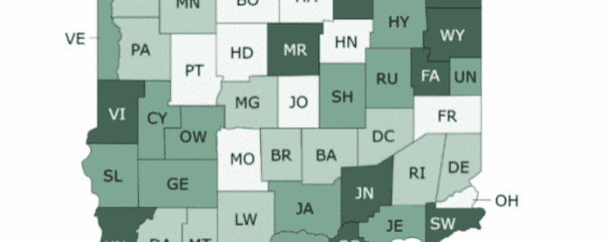 County Health Indiana map